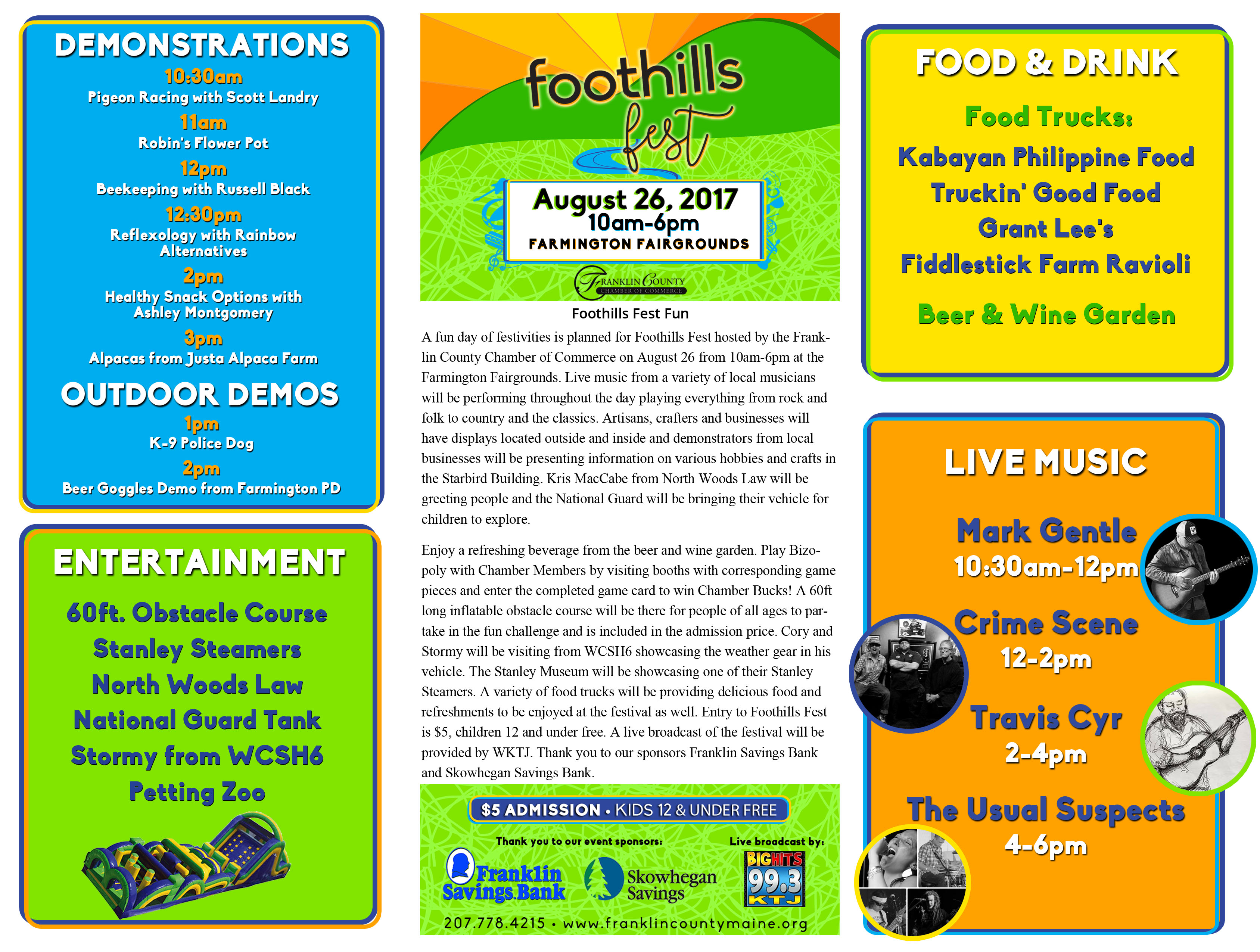 Foothills Fest Schedule